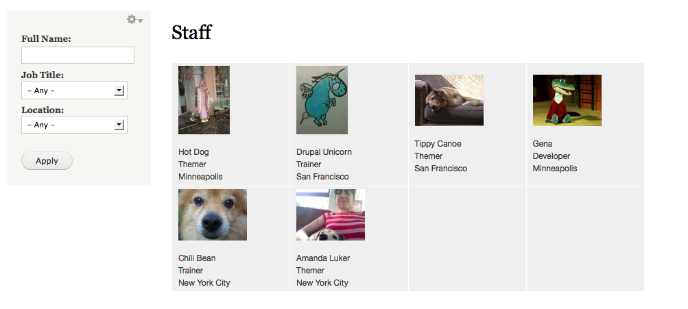 drupal 7 staff list