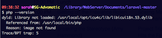PHP command line error