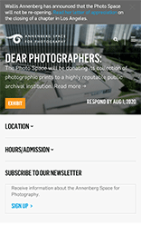 Annenberg Center for Photography homepage - mobile