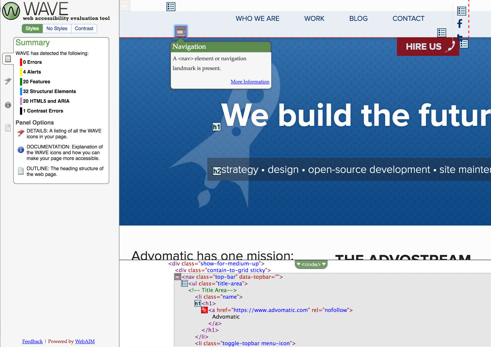 example of what WAVE tool looks like
