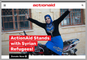 ActionAidUSA homepage on mobile