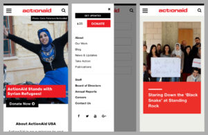 ActionAidUSA menus