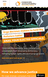 Corporate Accountability mobile site screenshot