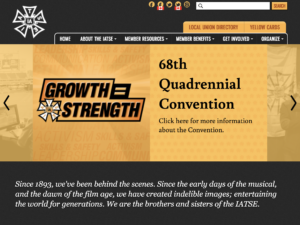 Screenshot of the IATSE medium-screen homepage