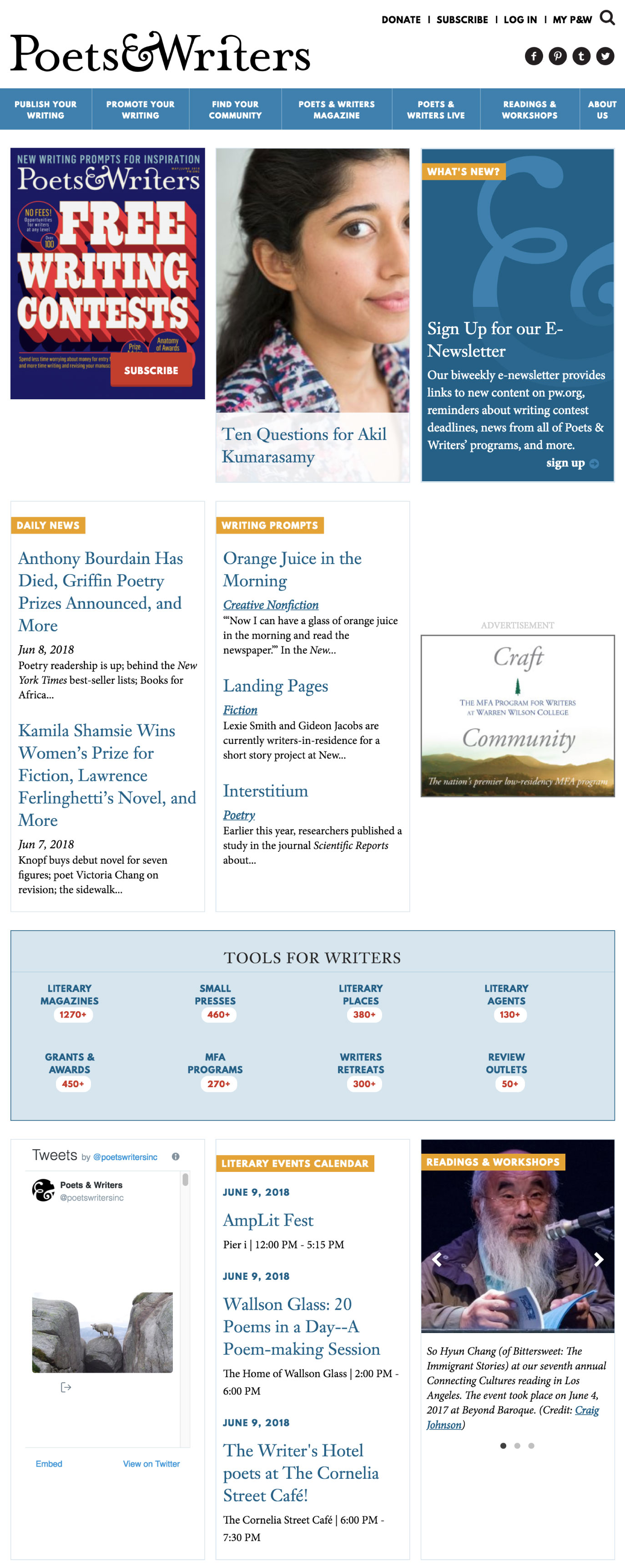 poets and writers homepage