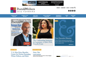 Poets and Writers homepage - desktop