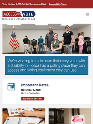 Access the Vote tablet site screenshot