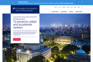 Columbia SPS homepage - desktop