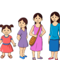 6 girls/women of increasing age