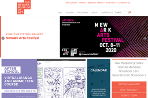 Newark Museum homepage - desktop