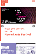 The Newark Museum of Art mobile site screenshot