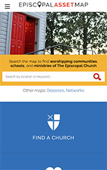 Episcopal Asset Map homepage - mobile