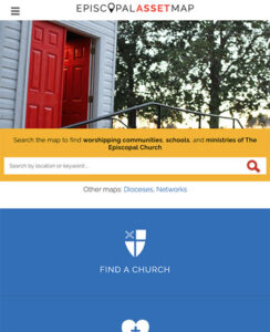 Episcopal Asset Map homepage - tablet