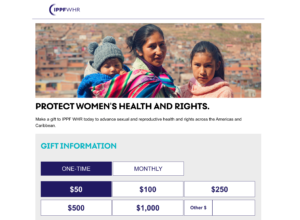 IPPF/WHR donation page