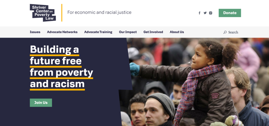 Shriver Center on Poverty Law homepage